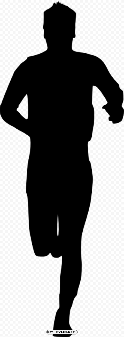 Man Running Silhouette Clean Background Isolated PNG Graphic Detail