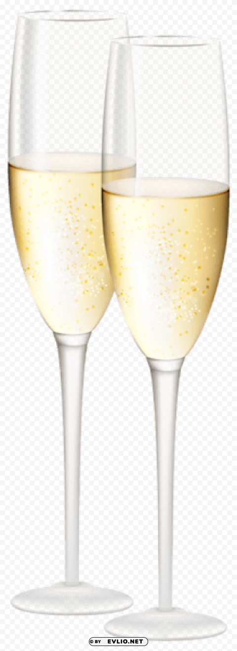 champagne glasses Isolated Character in Transparent PNG Format