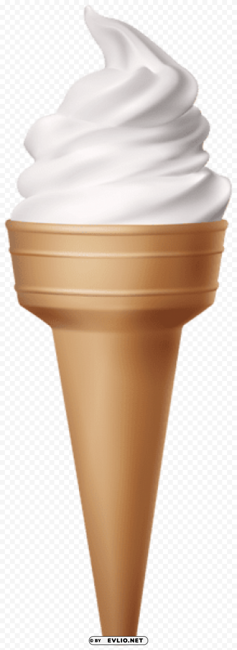 White Ice Cream Cone PNG Picture