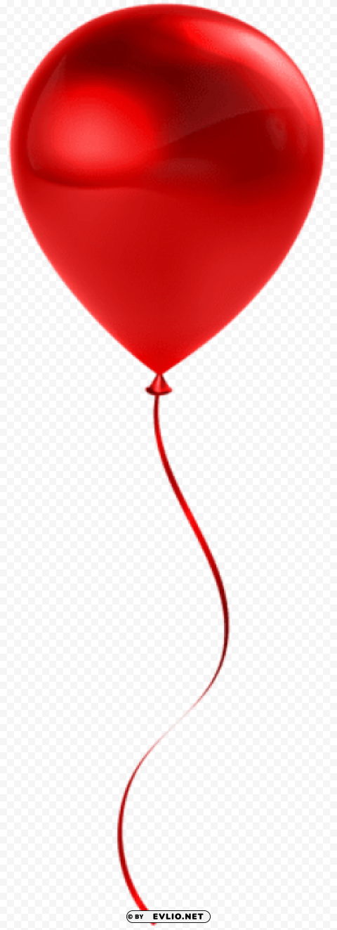single red balloon Transparent Background PNG Isolated Graphic