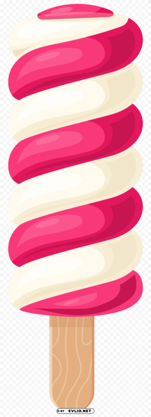 white pink ice cream stick HighQuality PNG Isolated Illustration