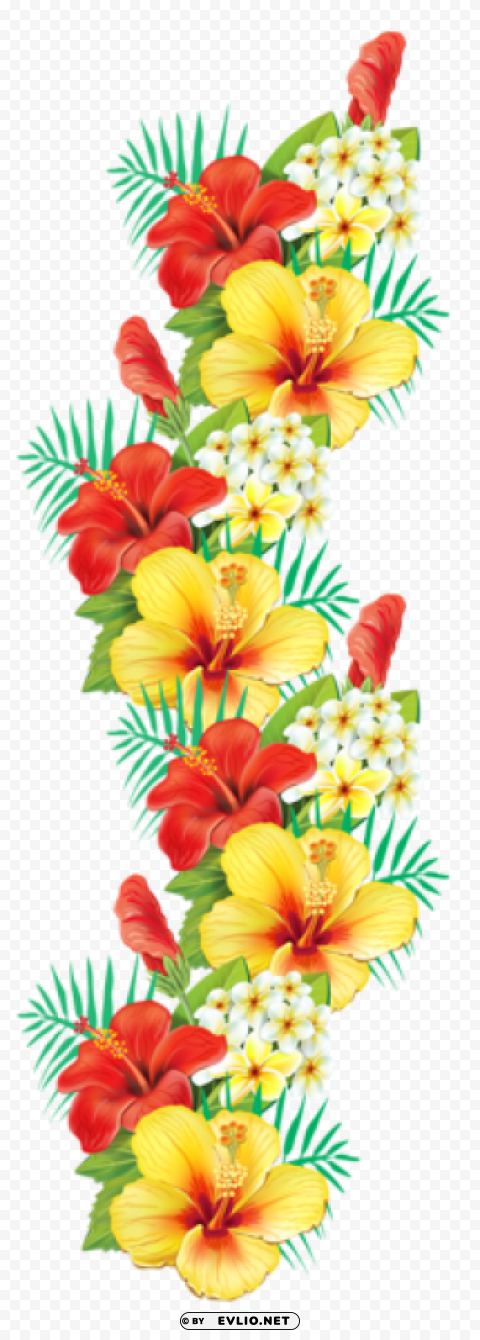 exotic flowers decor Transparent PNG Isolated Artwork