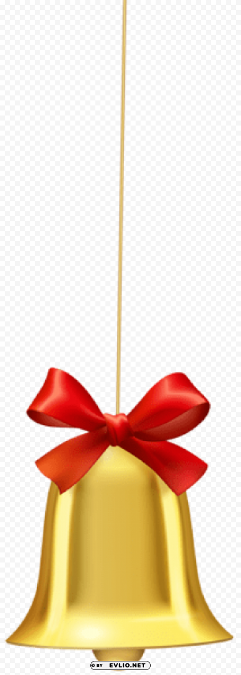 hanging christmas bell with red bow HighQuality PNG with Transparent Isolation