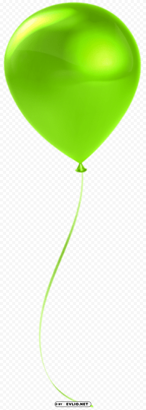 single lime balloon Transparent Background PNG Isolated Item