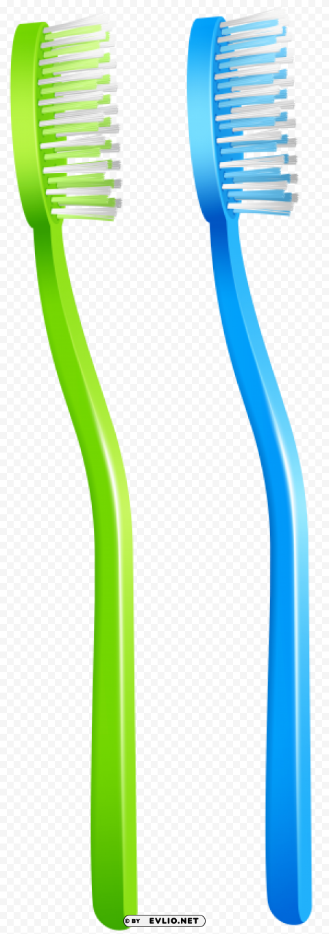 green blue toothbrush PNG with clear overlay