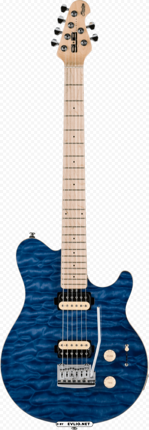 Transparent Background PNG of electric guitar blue Isolated Icon on Transparent Background PNG - Image ID f92b2aca