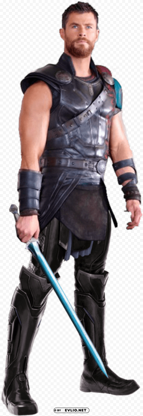 Chris Hemsworth as Thor Marvel Universe Fantasy Character PNG file without watermark