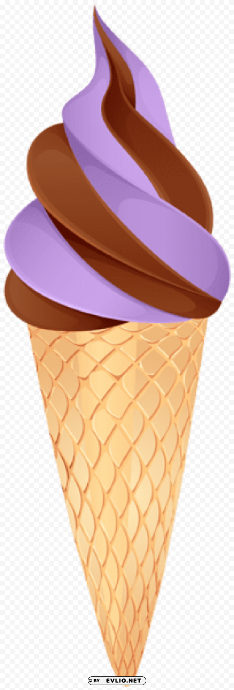 Two-color Ice Cream Transparent PNG Graphic With Isolated Object