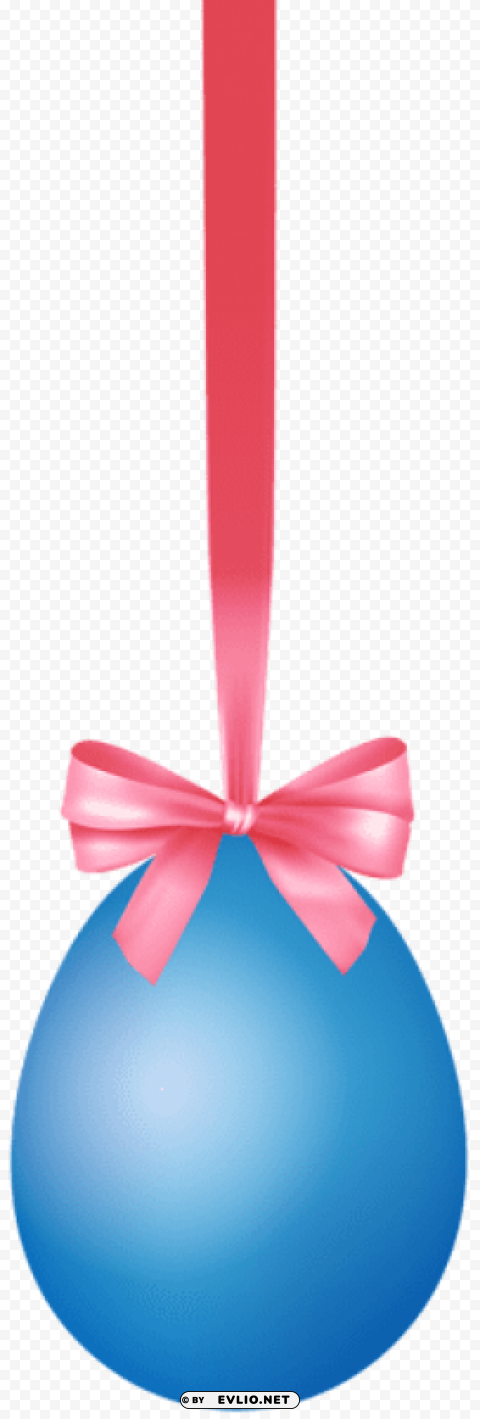 Blue Hanging Easter Egg With Bow PNG Files With Transparent Elements Wide Collection