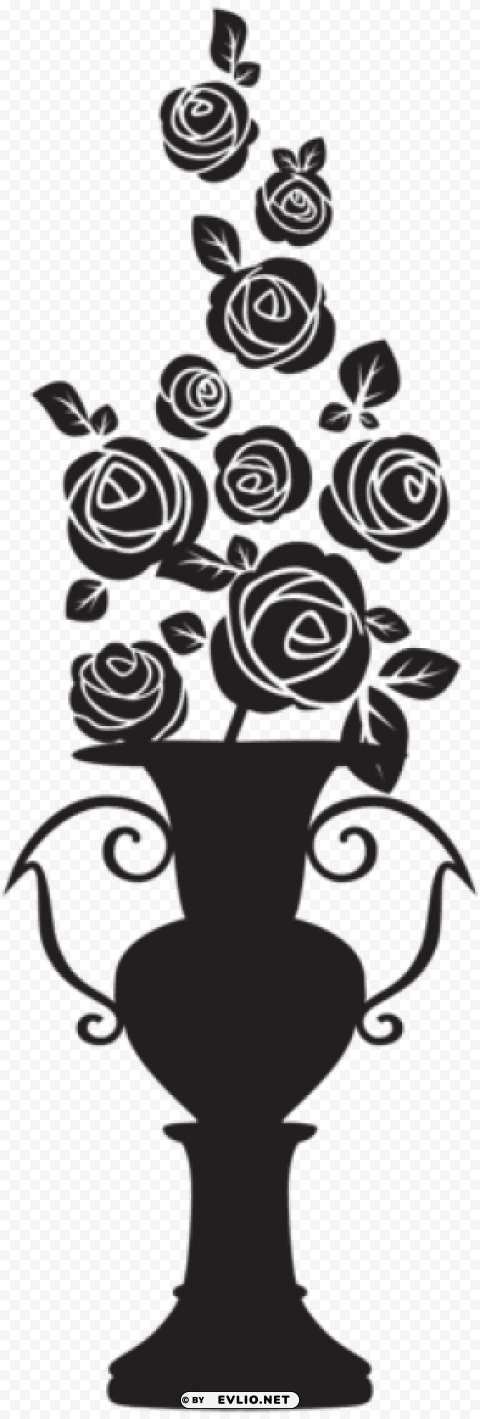 Transparent vase with roses silhouette Isolated Item on HighResolution Transparent PNG PNG Image - ID 32931d82