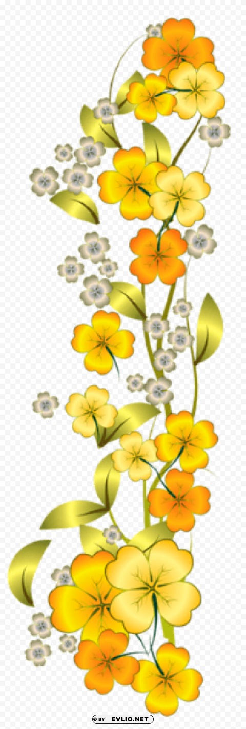 yellow flower decor Transparent PNG Isolated Graphic with Clarity