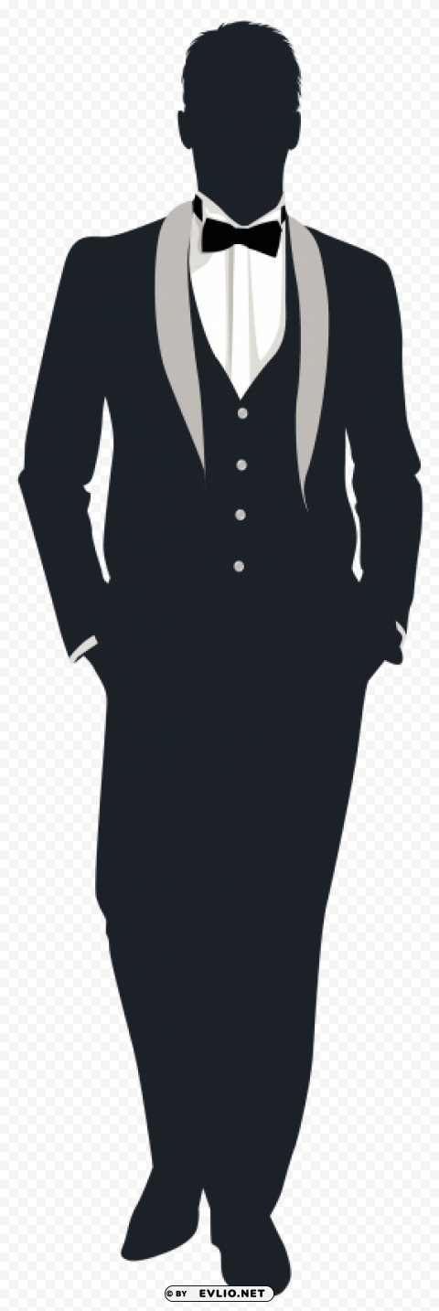 groom silhouette Clear Background PNG Isolated Item