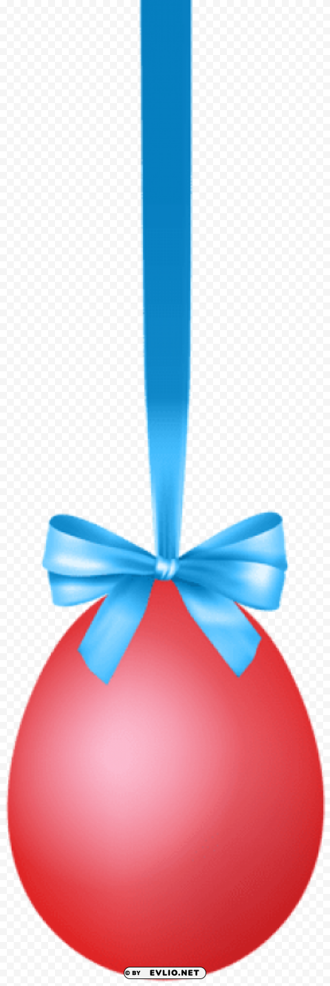 red hanging easter egg with bow transparent PNG for digital art