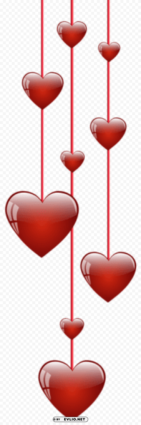 hanging hearts Clear Background PNG Isolation