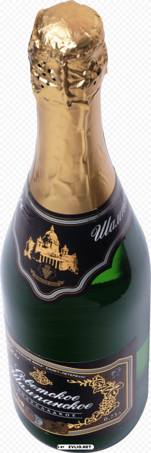 sparkling wine from a bottle Transparent Cutout PNG Isolated Element