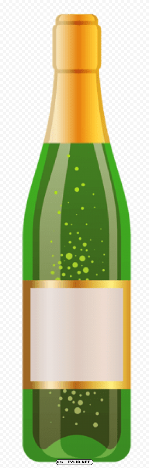 bottle of white wine vector Clear Background Isolated PNG Icon