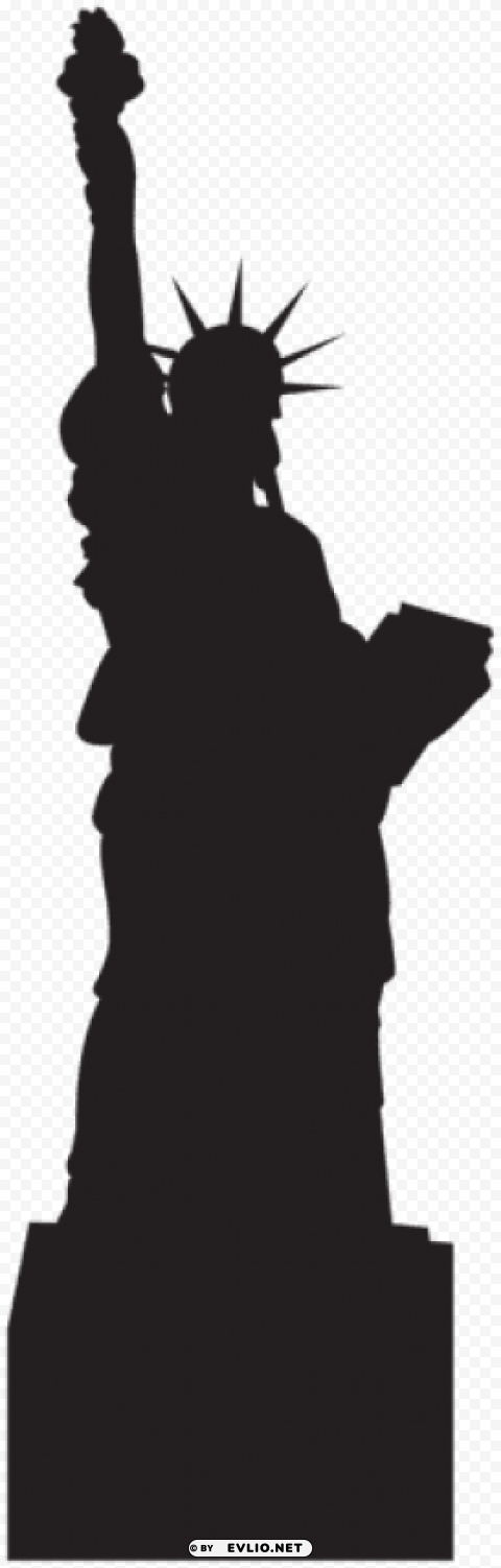 statue of liberty silhouette PNG with alpha channel