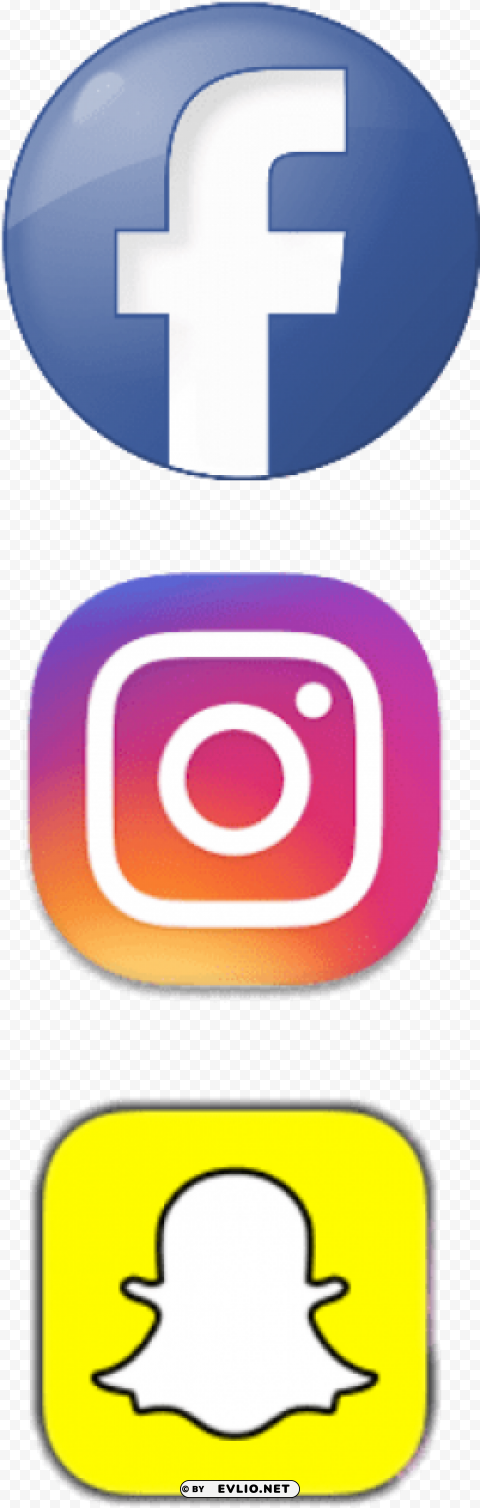 facebook instagram snapchat logo PNG Image with Transparent Isolated Graphic