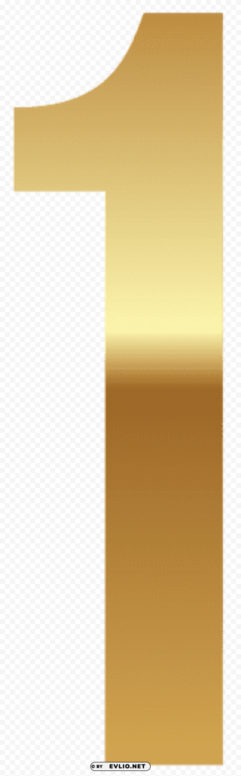 golden number one Isolated Subject with Transparent PNG