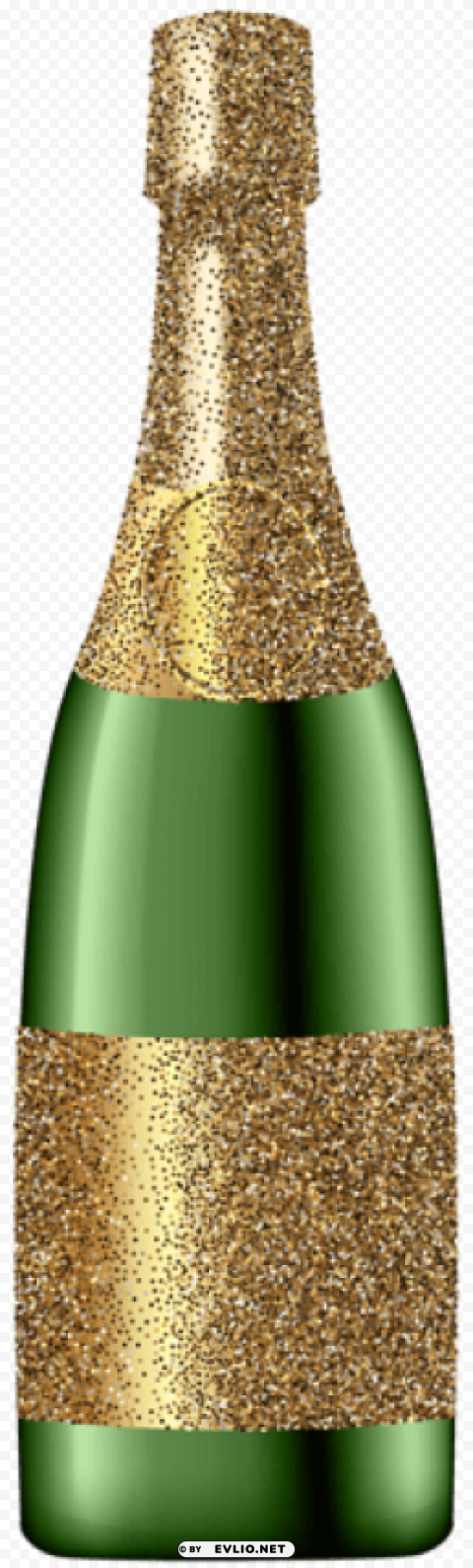 glitter champagne bottle Isolated Object on HighQuality Transparent PNG