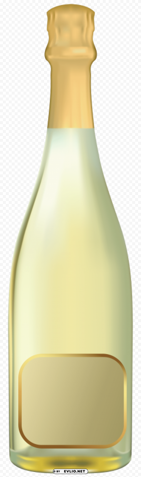 White Champagne Bottle PNG Transparent Graphics For Projects