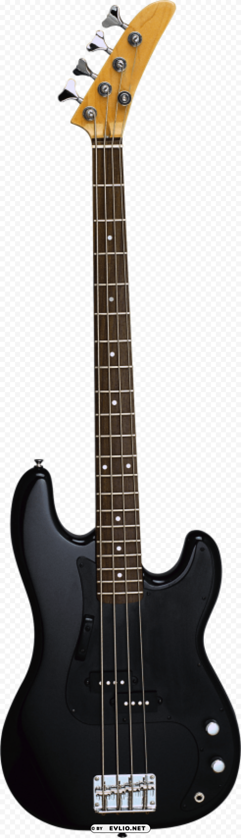 electric guitar black Isolated Illustration with Clear Background PNG