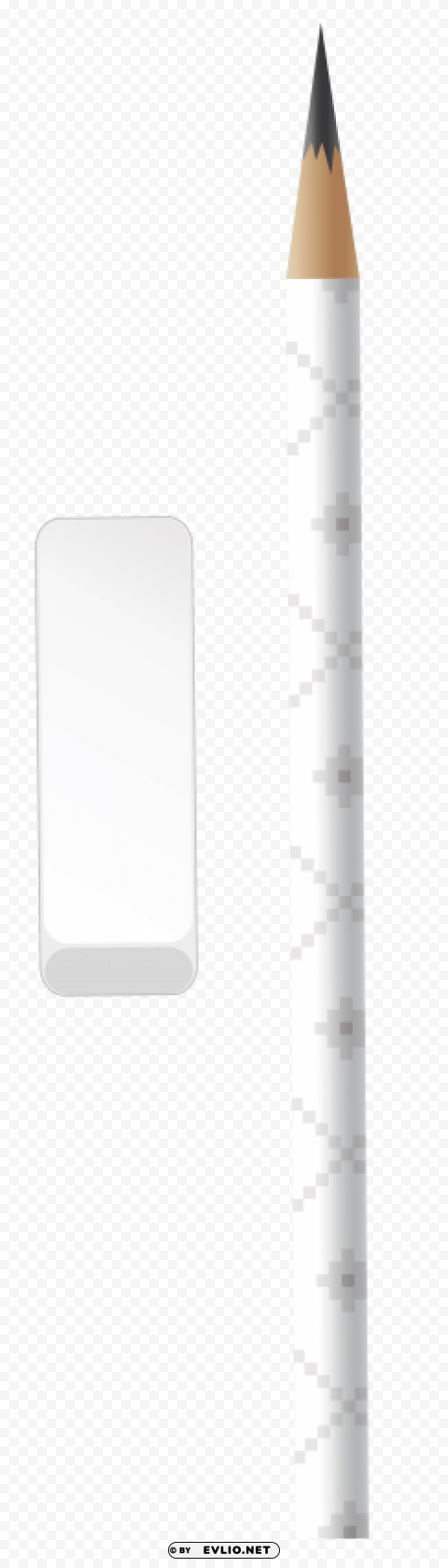 white pencil and eraser PNG for use