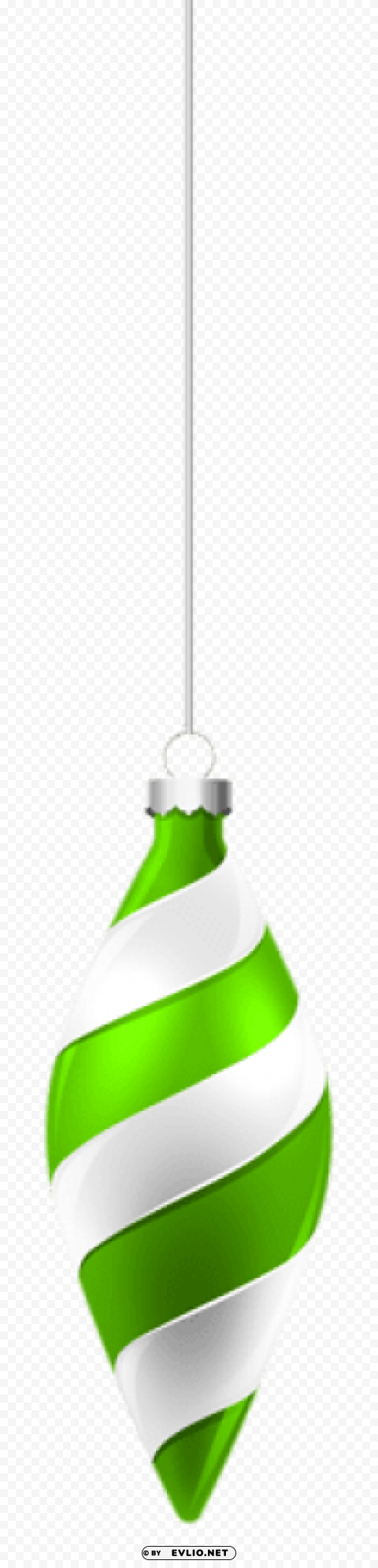 white and green christmas ornament Isolated PNG Element with Clear Transparency