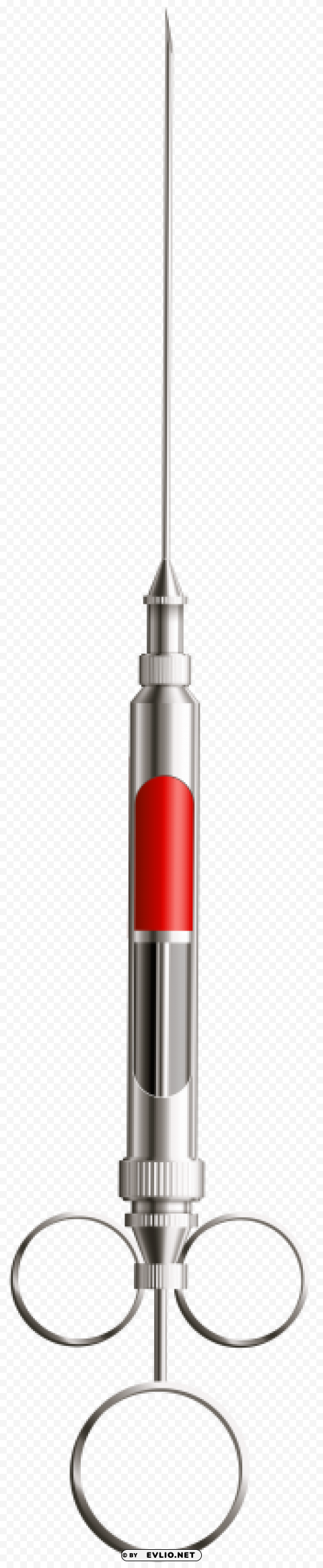 Metal Syringe Isolated Artwork On Transparent PNG