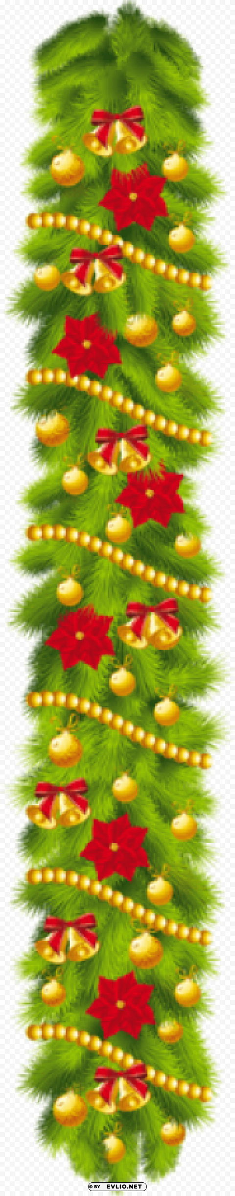 transparent christmas pine garland with ornaments Clear PNG graphics free