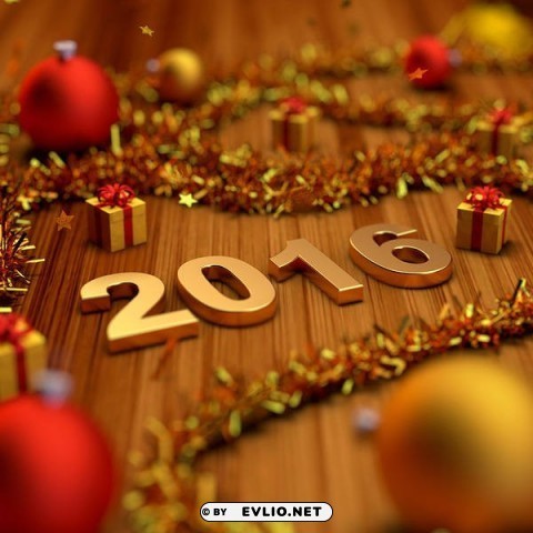 2016with ornaments PNG images with cutout