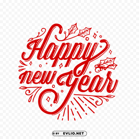 happy new year red color text PNG images with no background needed PNG transparent with Clear Background ID 9b10cccf