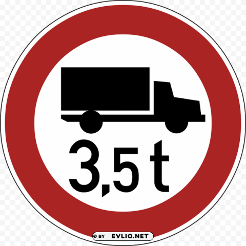 Transparent PNG image Of 35t restriction truck road sign Free download PNG images with alpha channel - Image ID 52b8cffd