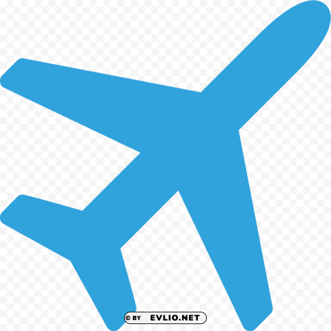 airplane icon blue Clear Background Isolation in PNG Format
