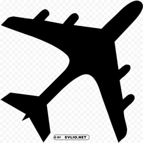 airplane silhouette Clear Background Isolated PNG Illustration