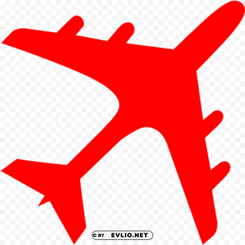 airplane silhouette red Transparent PNG graphics bulk assortment