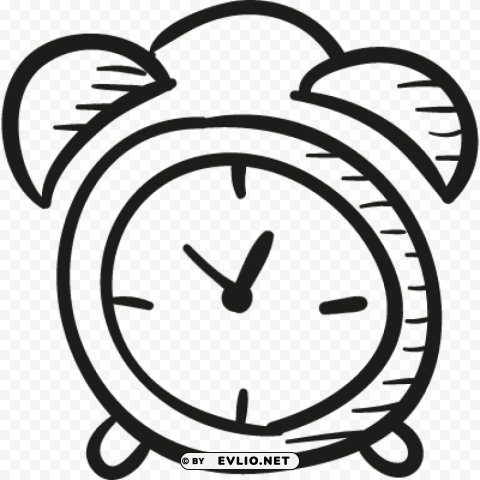 alarm clock drawing Isolated PNG Element with Clear Transparency PNG transparent with Clear Background ID fee941fd