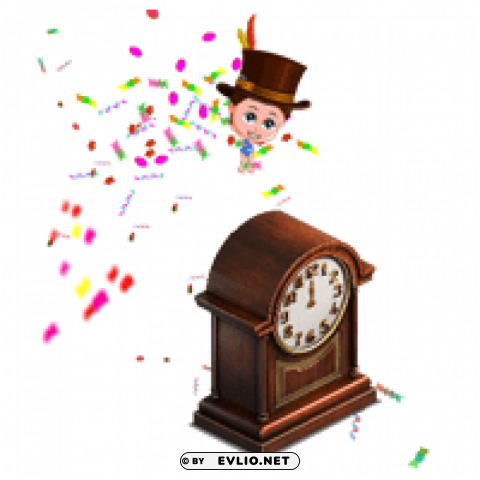 Animated Midnight Clock PNG Images No Background