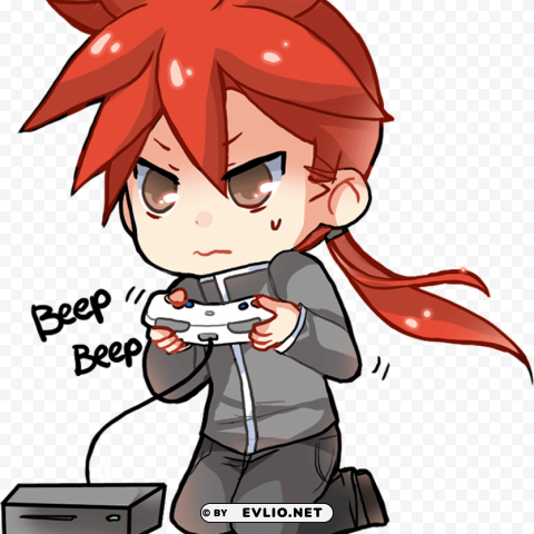 anime character playing video games PNG images with no background necessary