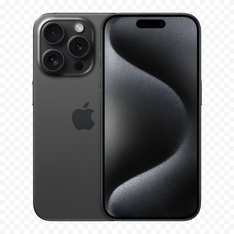 Apple iPhone 15 Pro Max Black Titanium HD High-quality transparent PNG images