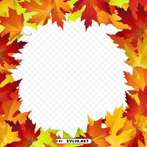 autumn leaves border PNG Isolated Object with Clear Transparency