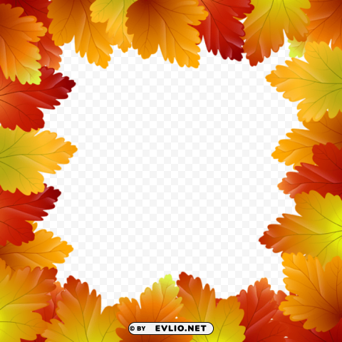 autumn leaves border frame PNG Isolated Object with Clarity