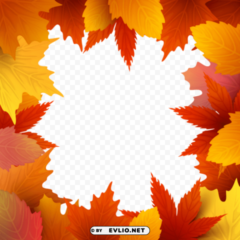 autumn leaves frame border PNG transparent graphics for projects