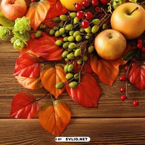 autumnwith fruits and leaves Isolated Item on Transparent PNG