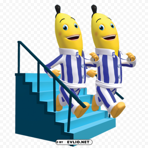 bananas in pyjamas walking down the stairs PNG free download