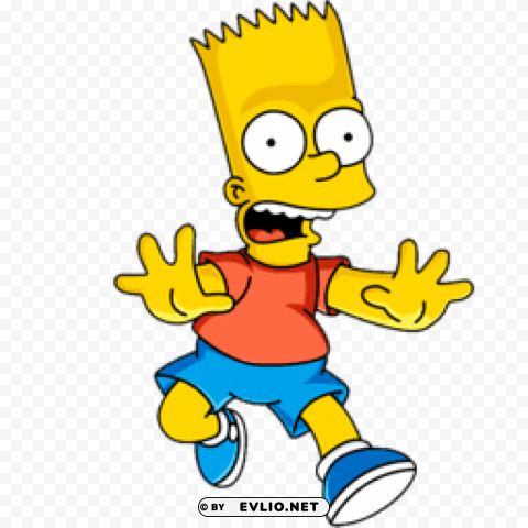 bart simpson scared Isolated Item on Transparent PNG Format