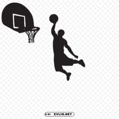 PNG image of basketball dunk Isolated Illustration with Clear Background PNG with a clear background - Image ID 38e6a092