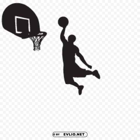 Basketball Dunk Isolated Illustration With Clear Background PNG