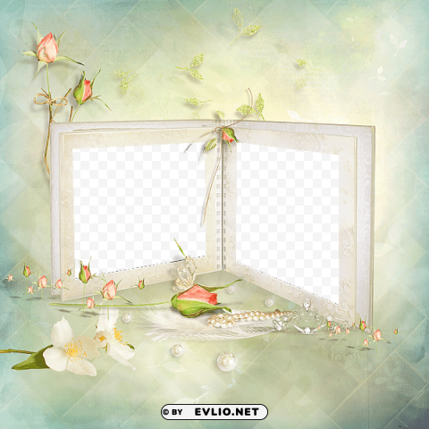 beautiful pastel double frame Transparent PNG images complete package