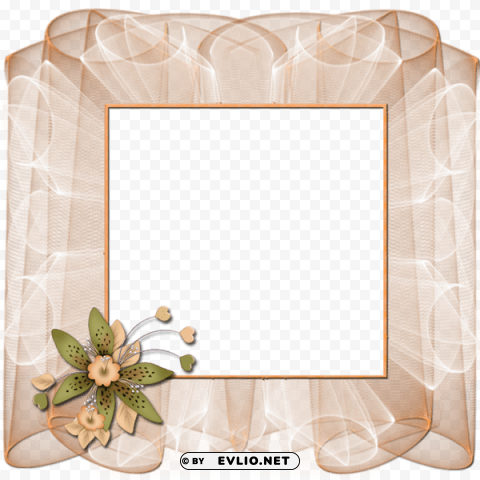 Beautiful Cream Frame With Flower Transparent PNG Images For Graphic Design